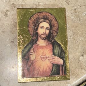 Quadrinho Sagrado Coração de Jesus GOLD 10cm