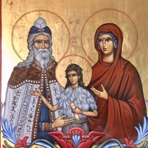 Ícone São Zacarias, Santa Isabel e São João Batista 10cm